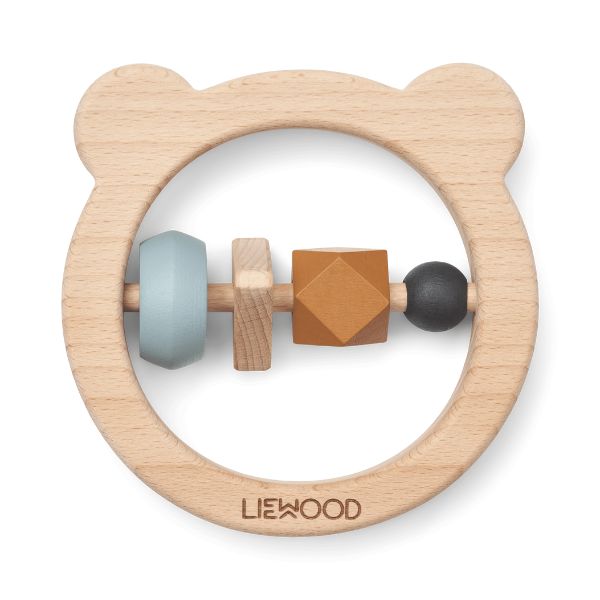 Liewood | Avada Wooden Rattle - Sea Blue Mix | THE FIND