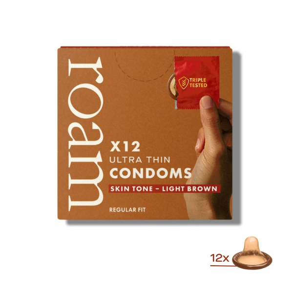Roam | Skin Tone Condoms - 12 Pack - Light Brown | THE FIND